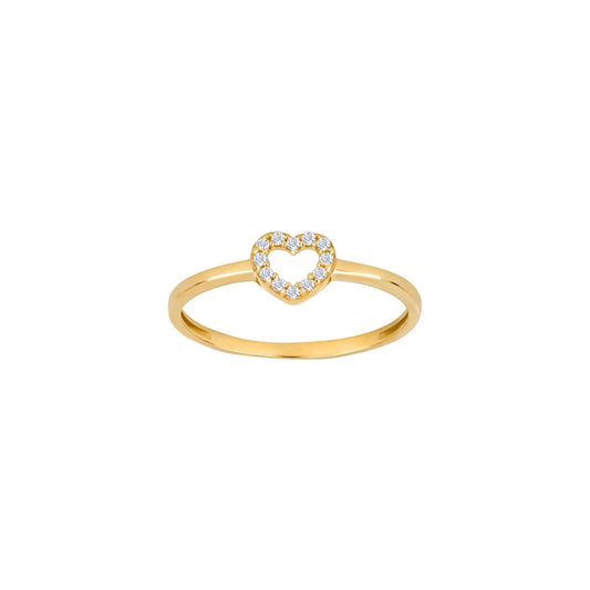 8kt. guldring hjerte m/cz - Urma.dk