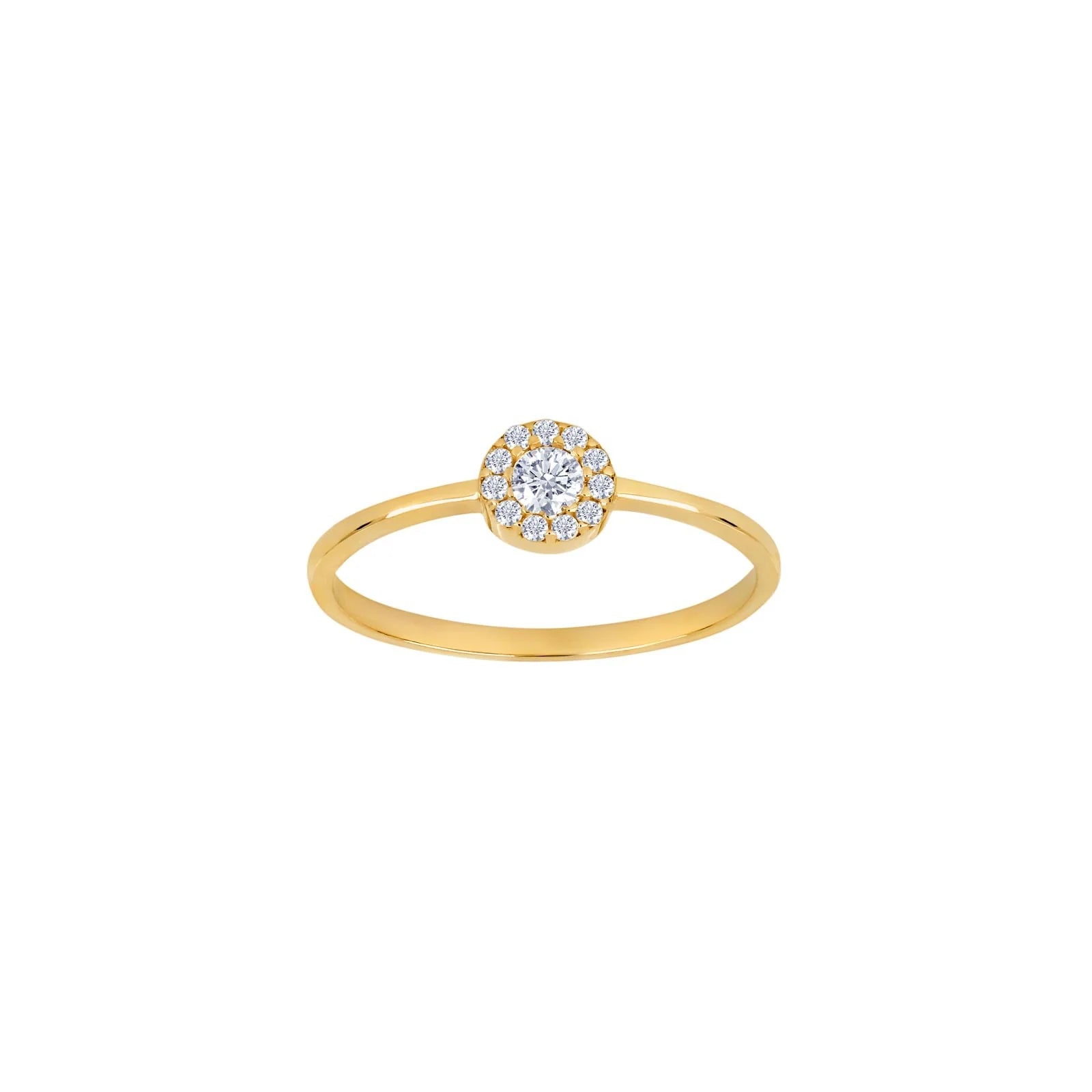 8kt. guldring lille rund roset m/cz - Urma.dk