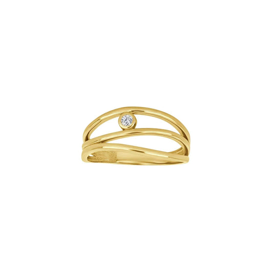 8kt. guldring m. cz - Urma.dk