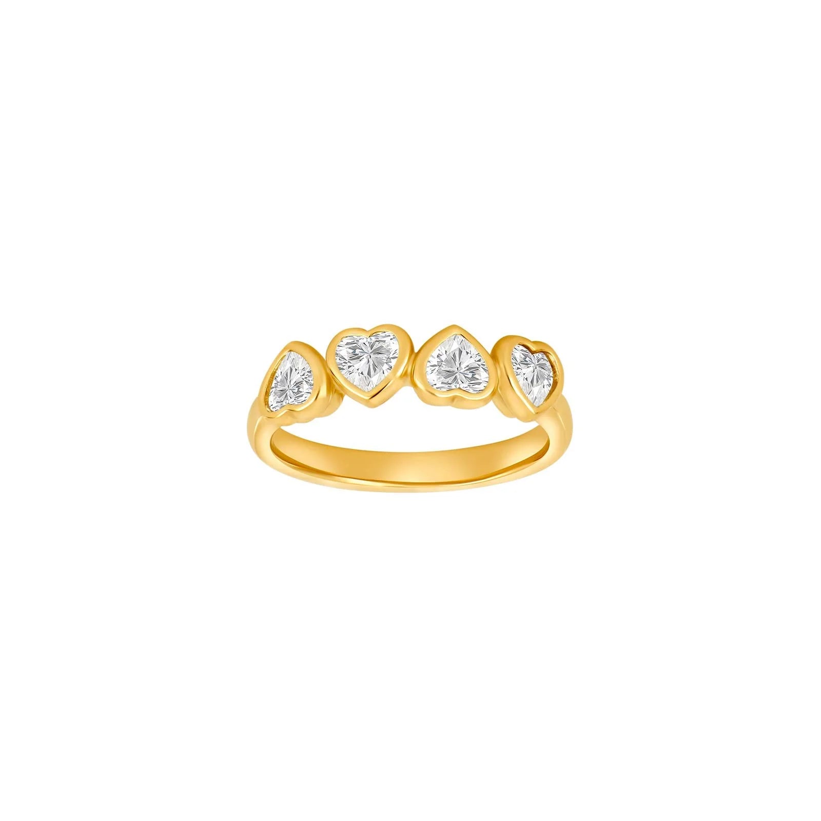 8kt. guldring m/ hjerte cz - Urma.dk