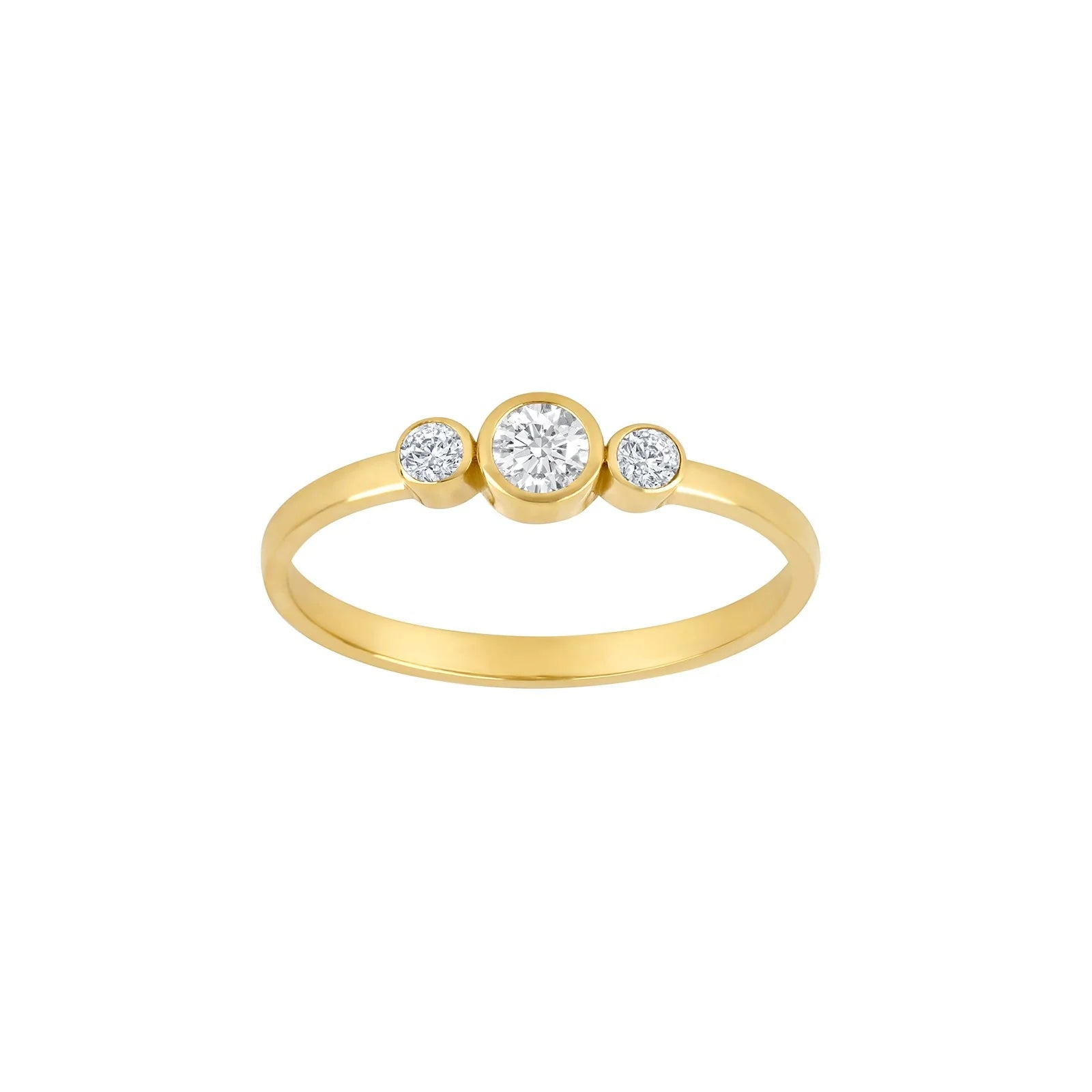 8kt. guldring m/3 cz i rørfatning - Urma.dk