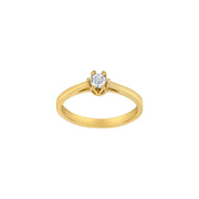 8kt. guldring m/3,5 mm cz i 6 grabber - Urma.dk