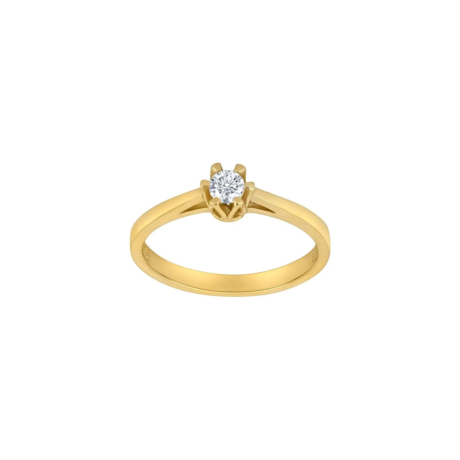 8kt. guldring m/3,5 mm cz i 6 grabber - Urma.dk