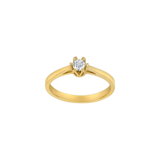 8kt. guldring m/3,5 mm cz i 6 grabber - Urma.dk