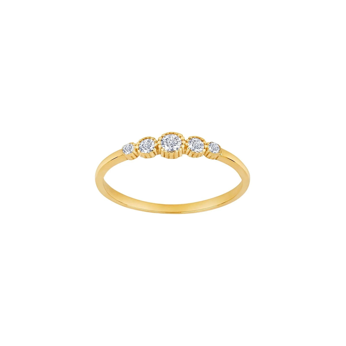 8kt. guldring m/5 x cz - Urma.dk