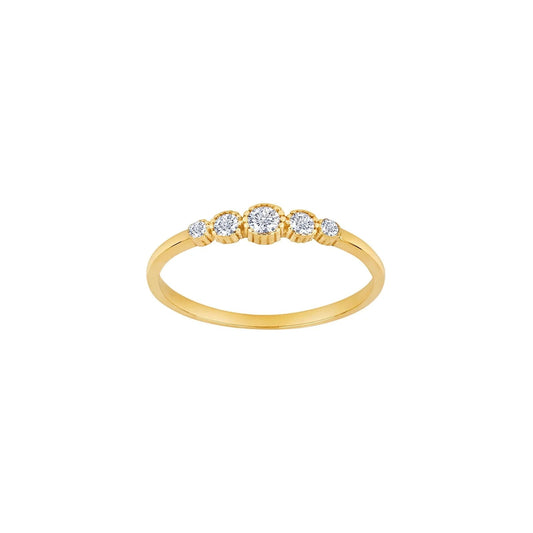 8kt. guldring m/5 x cz - Urma.dk