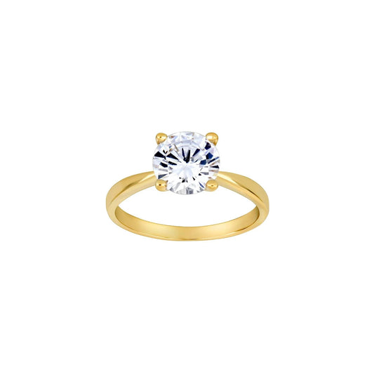 8kt. guldring m/8 mm cz i 4 grabber - Urma.dk