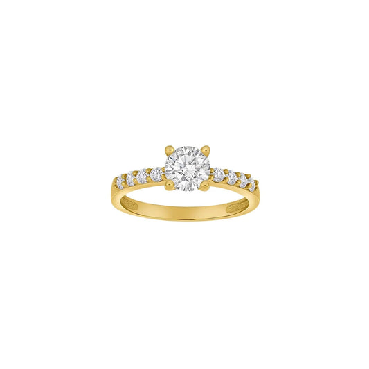 8kt. guldring m/cz - Urma.dk