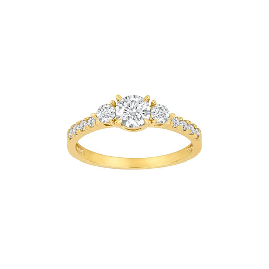 8kt. guldring m/cz - Urma.dk