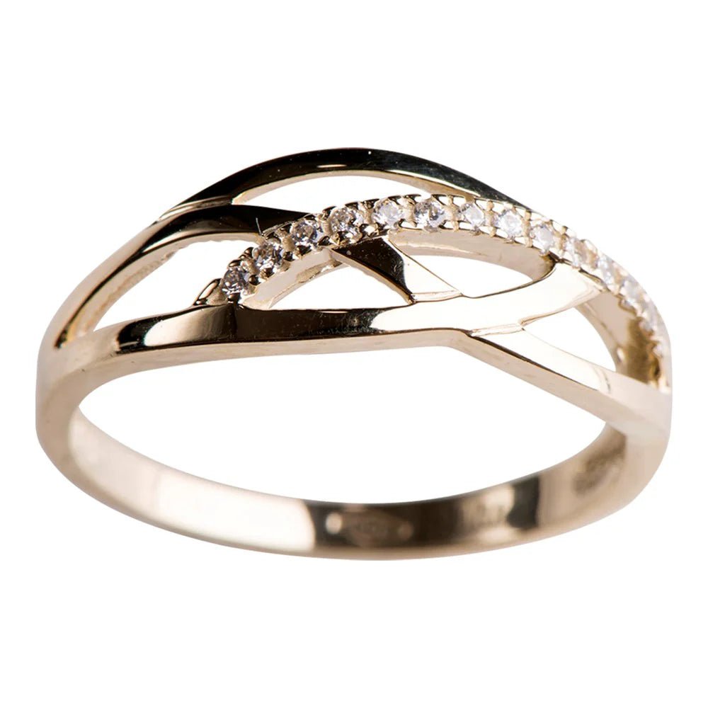 8kt. guldring m/cz - Urma.dk