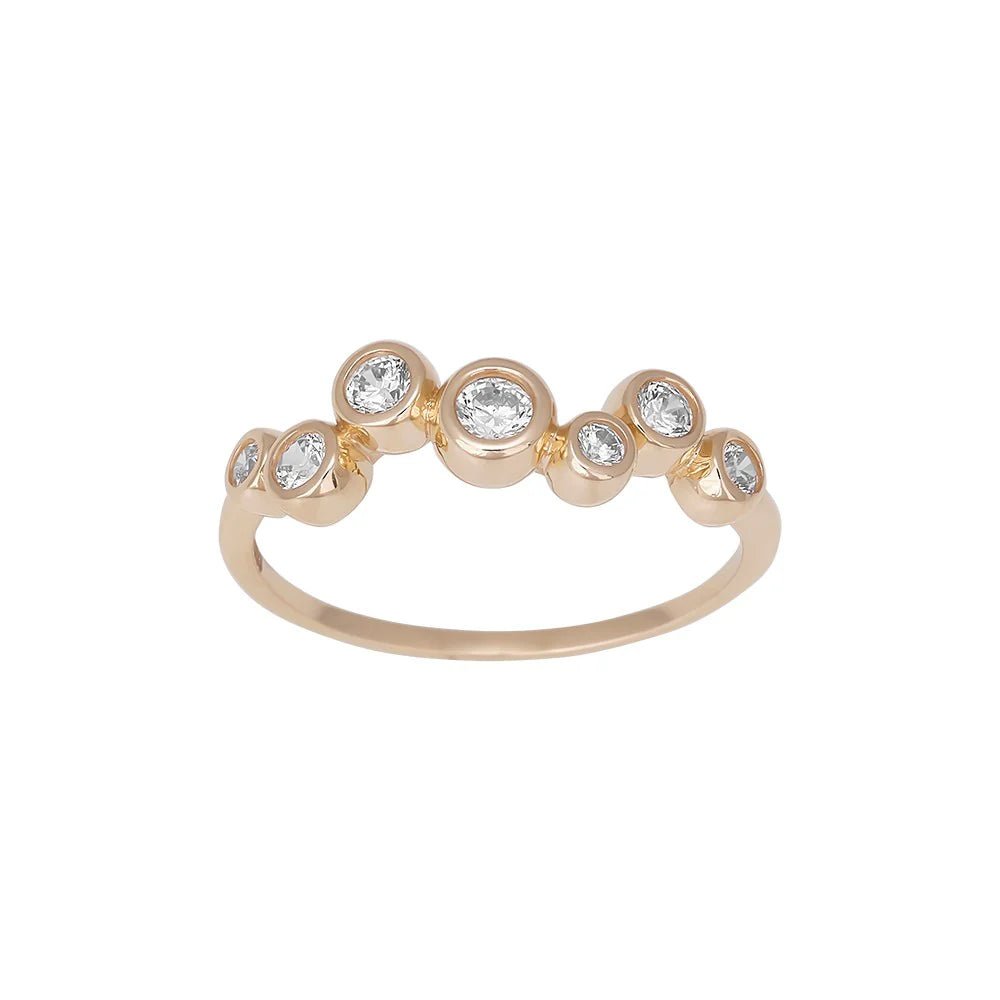 8kt. guldring m/cz i rørfatninger - Urma.dk