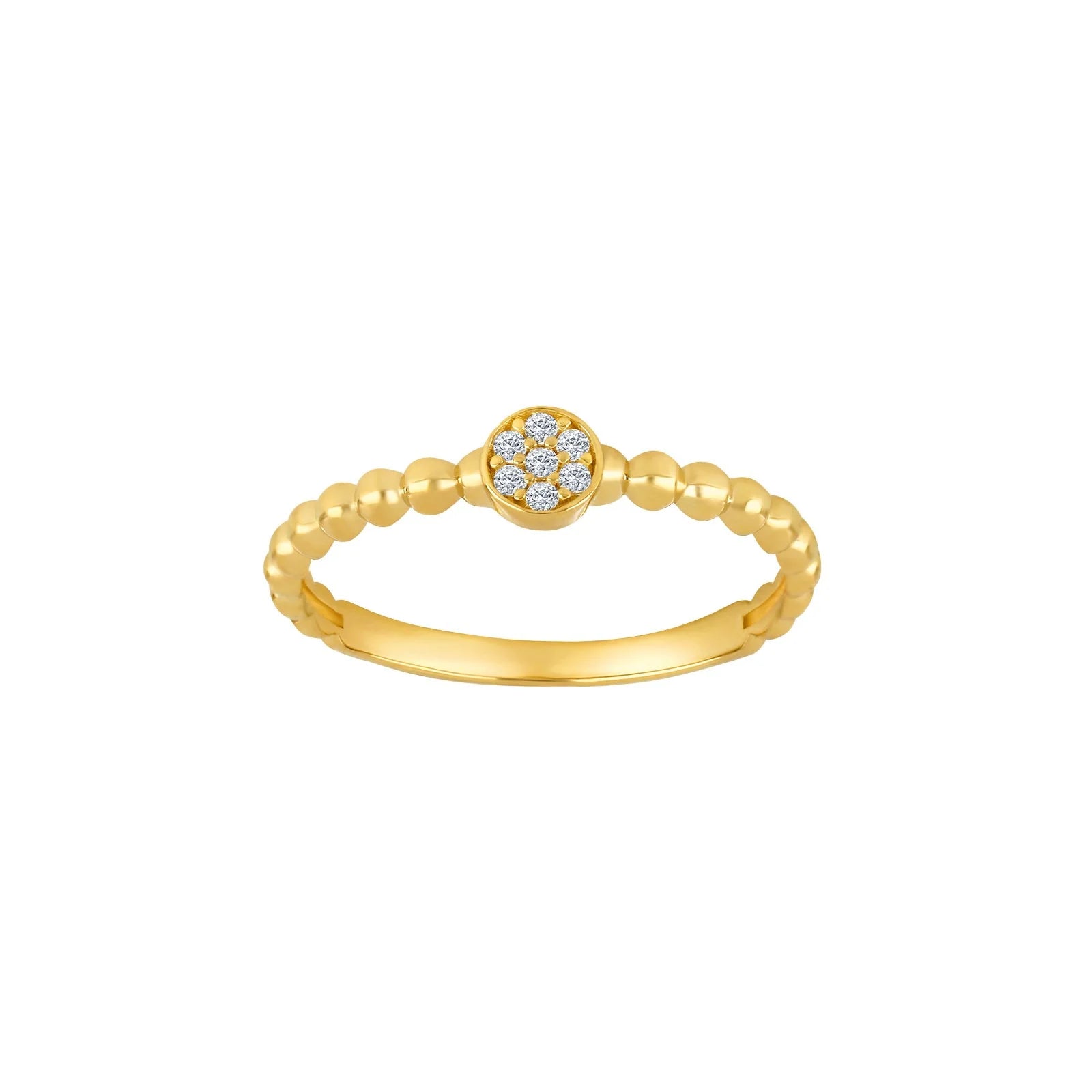 8kt. guldring m/cz og kugler - Urma.dk