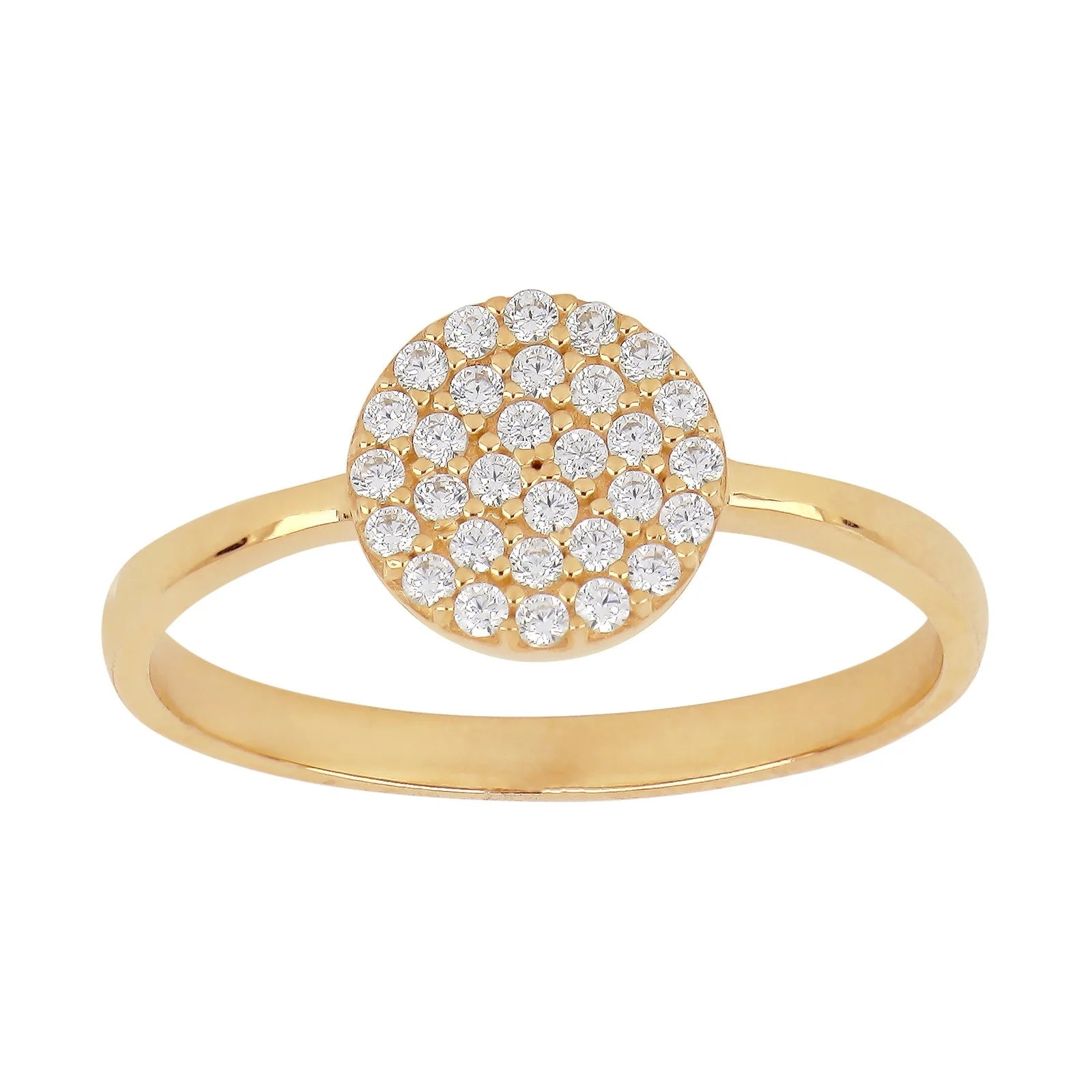 8kt. guldring m/cz rund 8mm - Urma.dk