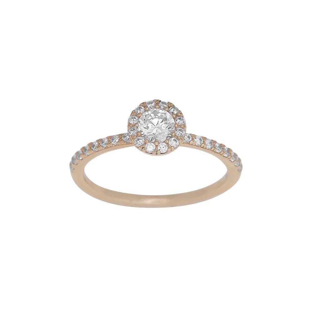 8kt. guldring rund m/cz - Urma.dk