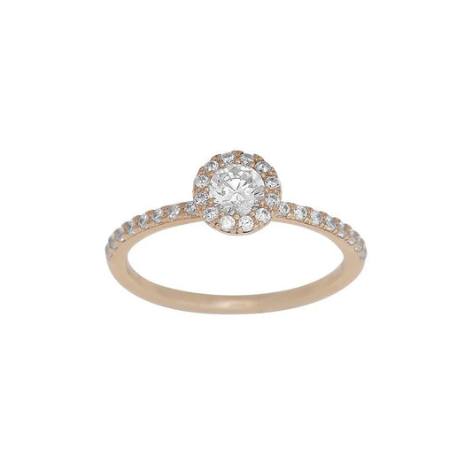8kt. guldring rund m/cz - Urma.dk