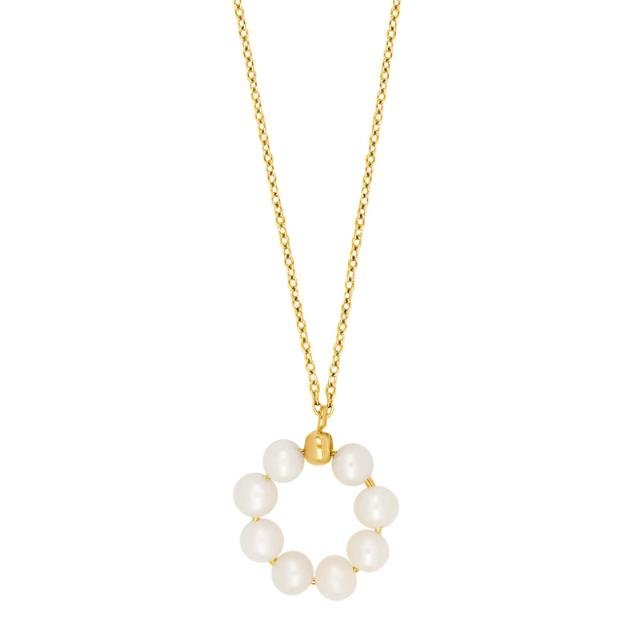 8kt. guldvedhæng cirkel m. fvkp. - Urma.dk