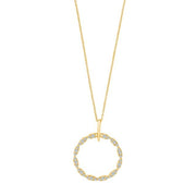 8kt. guldvedhæng cirkel m/cz inkl. forg. kæde - Urma.dk