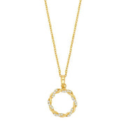 8kt. guldvedhæng cirkel m.cz inkl. forg. kæde - Urma.dk
