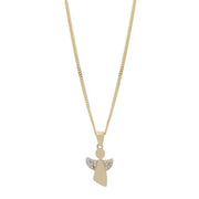 8kt. guldvedhæng engel inkl. forg. sølv kæde - Urma.dk