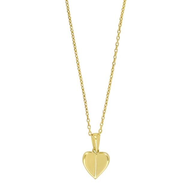 8kt. guldvedhæng hjerte inkl. forg. sølvkæde - Urma.dk