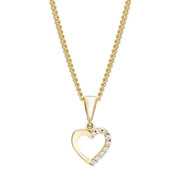 8kt. guldvedhæng hjerte m/cz inkl. 8kt. kæde - Urma.dk