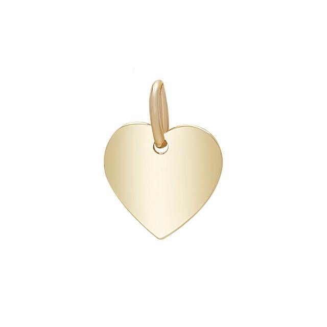 8kt. guldvedhæng hjerte plade 10mm - Urma.dk