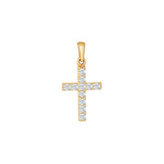 8kt. guldvedhæng kors m/cz - Urma.dk