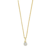 8kt. guldvedhæng lille roset m/cz inkl. forg. sølv - Urma.dk