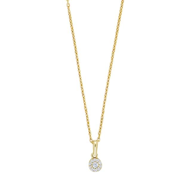 8kt. guldvedhæng lille roset m/cz inkl. forg. sølv - Urma.dk