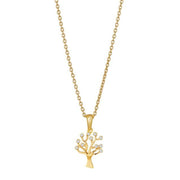 8kt. guldvedhæng livets træ m/cz inkl. forg. Sølvk - Urma.dk