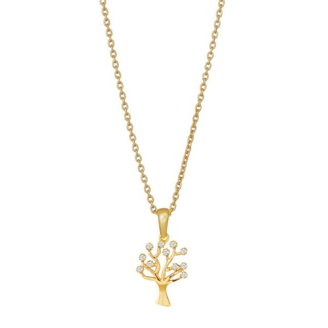 8kt. guldvedhæng livets træ m/cz inkl. forg. Sølvk - Urma.dk