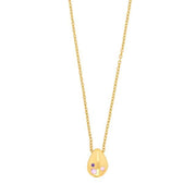 8kt. guldvedhæng m/ farvet cz inkl. forg. kæde - Urma.dk