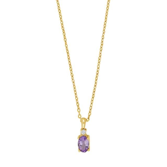 8kt. guldvedhæng m/ametyst og cz inkl. forg. - Urma.dk