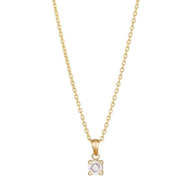 8kt. guldvedhæng m/cz i 4 grabber inkl. forg. kæde - Urma.dk