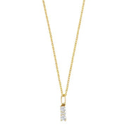 8kt. guldvedhæng m/cz inkl. forg. kæde - Urma.dk