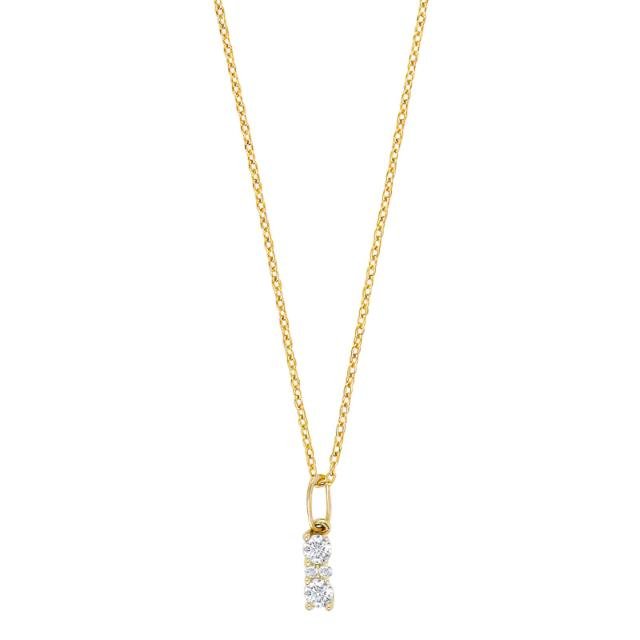 8kt. guldvedhæng m/cz inkl. forg. kæde - Urma.dk