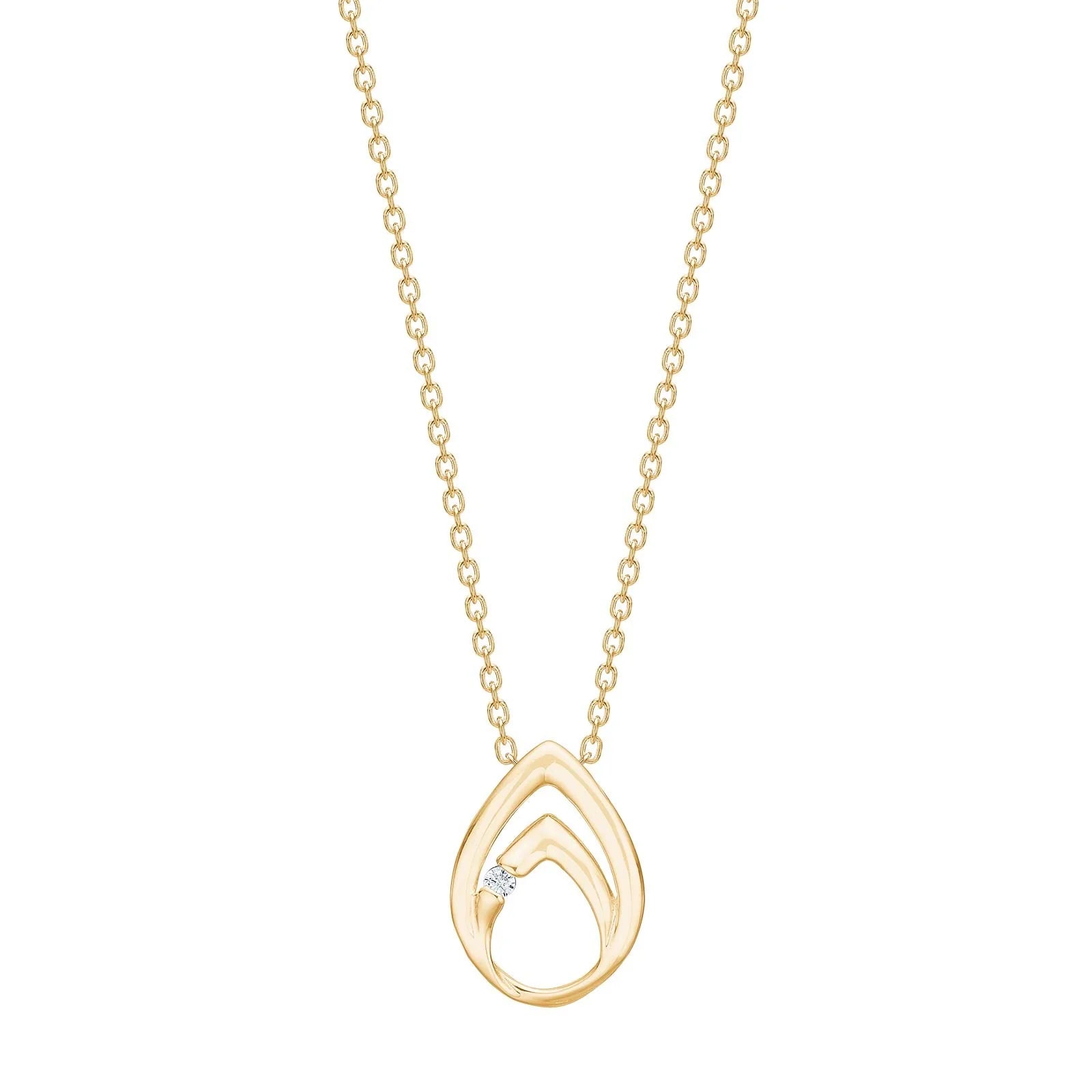 8kt. guldvedhæng m.cz inkl. forg. kæde - Urma.dk