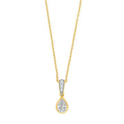 8kt. guldvedhæng m/cz inkl. forg. kæde - Urma.dk