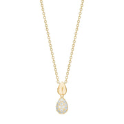 8kt. guldvedhæng m.cz inkl. forg. kæde - Urma.dk