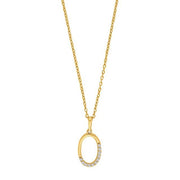 8kt. guldvedhæng m/cz inkl. forg. sølvkæde - Urma.dk