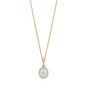 8kt. guldvedhæng m/ferskvandsperle inkl. forg. kæ - Urma.dk