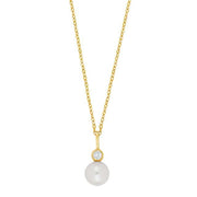 8kt. guldvedhæng m.fvkp og cz inkl. forg. kæde - Urma.dk