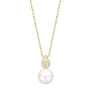 8kt. guldvedhæng m.fvkp og cz inkl. forg. kæde - Urma.dk