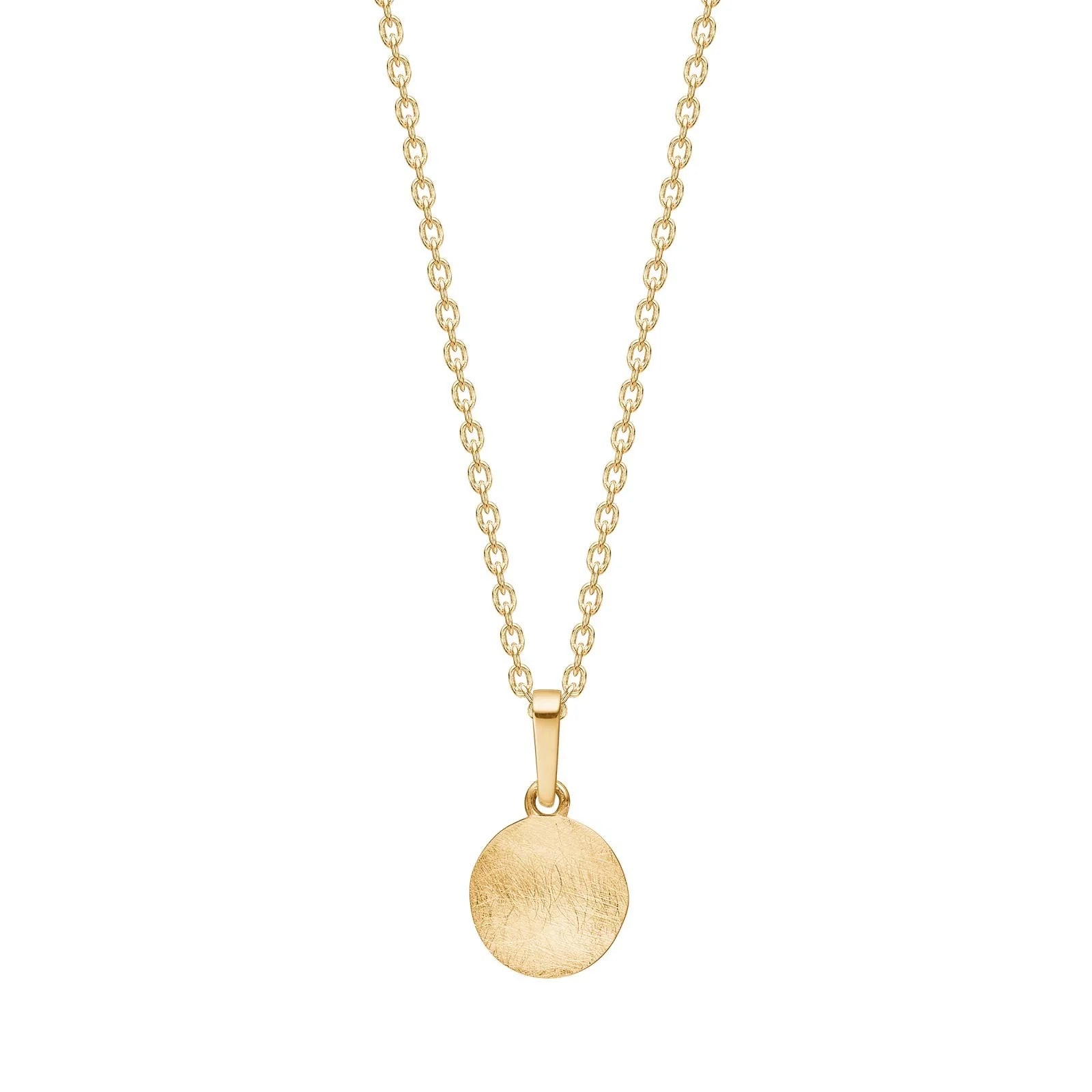 8kt guldvedhæng plade inkl. forg. sølvkæde - Urma.dk