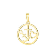 8kt. guldvedhæng rundt m/tro, håb og kærlighed - Urma.dk