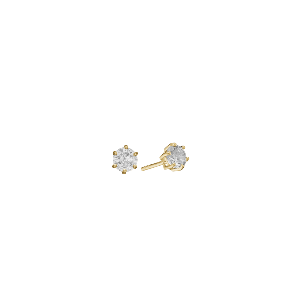 8KT ØRESTIK M/SY.ZIRCONIA 5MM