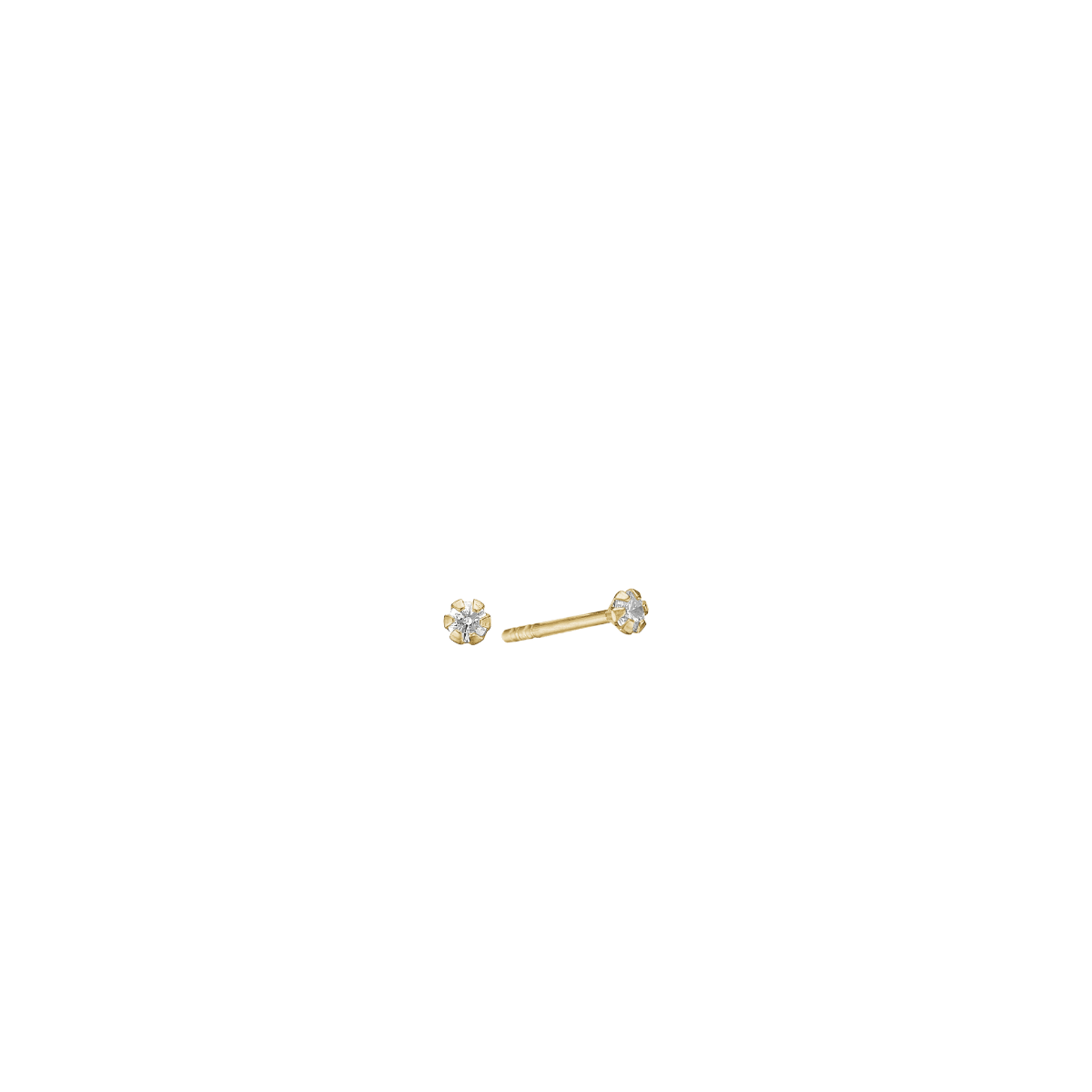 8KT ØRESTIK M/SY.ZIRCONIA 2MM - Urma.dk