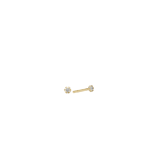8KT ØRESTIK M/SY.ZIRCONIA 2MM - Urma.dk
