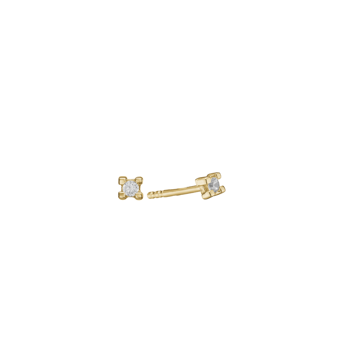 8KT ØRESTIK M/SY.ZIRCONIA 3 MM - Urma.dk