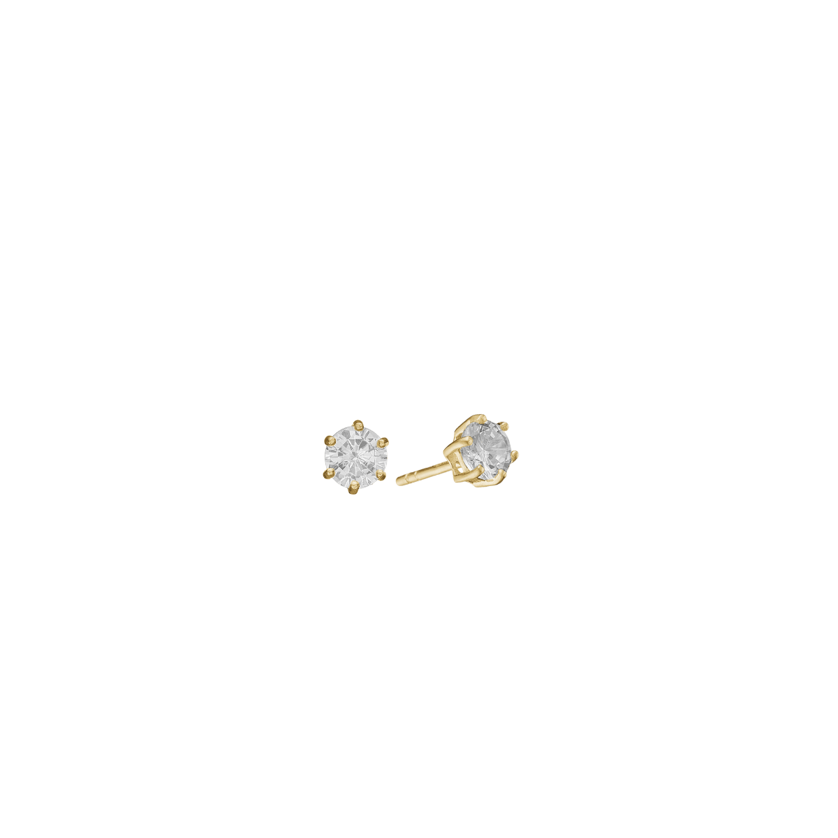8KT ØRESTIK M/SY.ZIRCONIA 4MM - Urma.dk